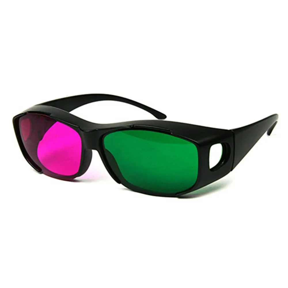 Чистый стоковый зеленый и пурпурный анаглиф 3D очки для фильмов и игр-2 шт упаковки-зеленый красный половина прохладная пластиковая рамка