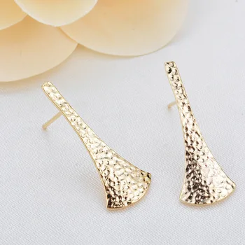 

10 PCS 27x11 MM 24 K Gold Color brass Tree Leaf Study Earrings High quality Diy Jewelry Accessories