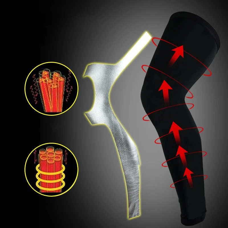 1PCS Sports Knee Protectors Breathable Long Knee Legwarmers Compression Calf Sleeve Volleyball Football Running Supports