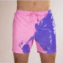 Men's Swimming Trunks Magical Color Change Swimming Shorts Summer Quick Dry Boy Swimsuit Beach Pants Swimwear Plus Size