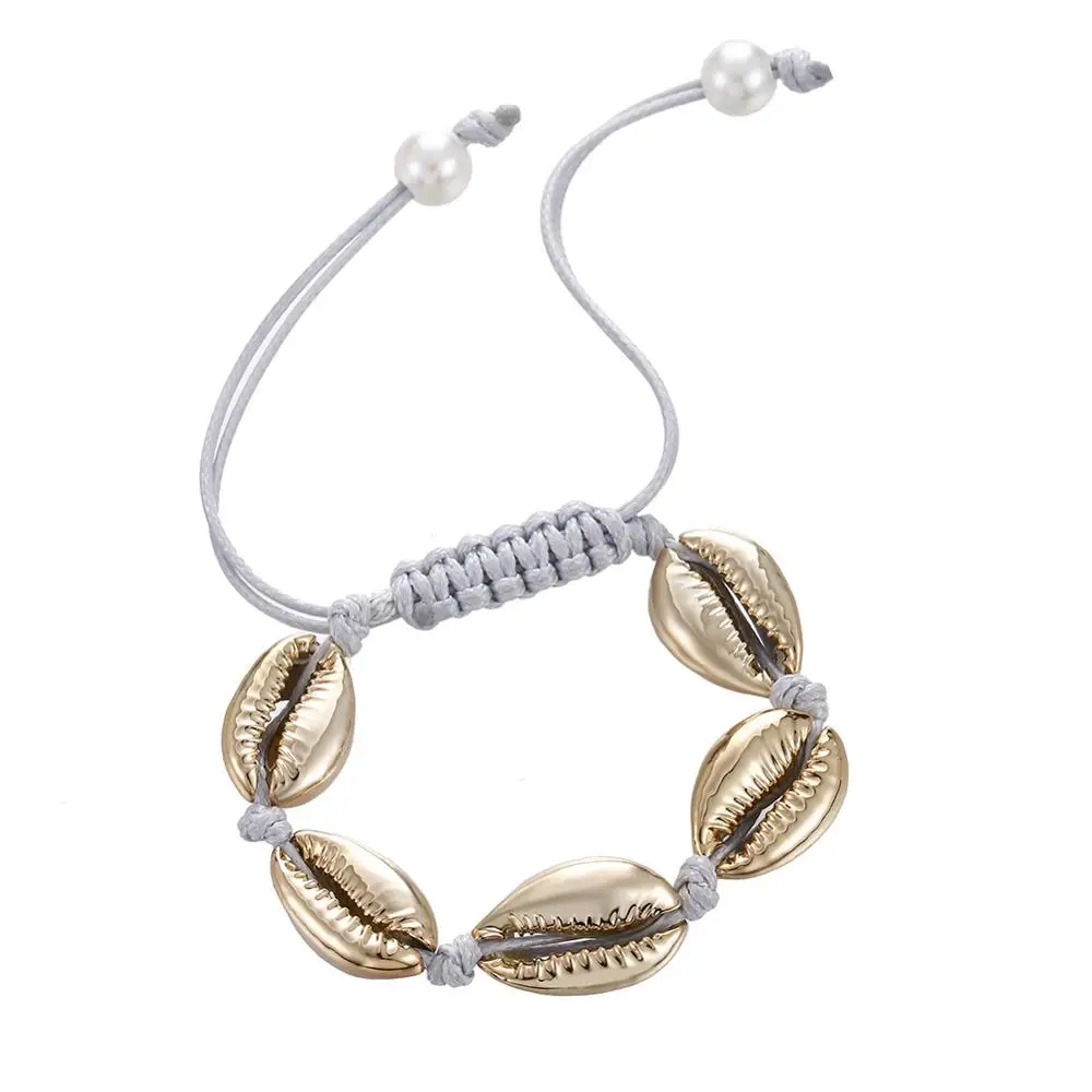 Bracelet Style 7 Летнее белое ожерелье-чокер в виде раковины для женщин, браслеты из морской раковины, веревка, цепочка в виде раковины, Пляжное ожерелье для женщин, девушек, богемное ювелирное изделие - Окраска металла: Bracelet Style 7