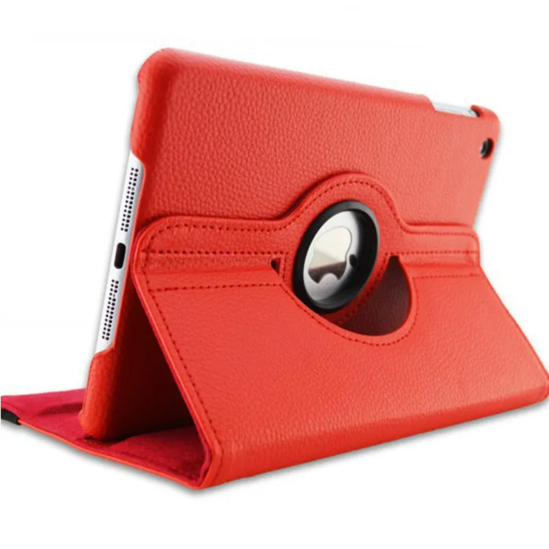 360 градусов вращающийся из искусственной кожи с откидной крышкой чехол Обложка для iPad Air 2 чехол смарт-чехол для iPad 9,7 чехол 6th поколения Чехол A1567 - Цвет: Красный