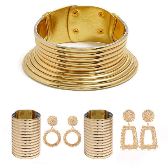 Ensemble de bijoux collier Vintage africain, ras du cou indien Boho, Bracelet à deux mains pour femmes éthiopiennes, ensemble de bijoux pour fête de mariage 1