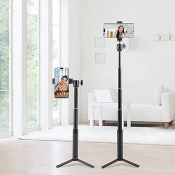 

Mobile Phone Overhead Stand Tripod Desktop Micro Class Live Selfie LED Fill Light Tripods Photo Video Anti-Shake Stable Holders