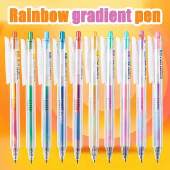 

5pcs/set Dream Color Gel Pen Set 0.5mm Highliter Rainbow School Stationery Glitter Marker Line Pen Student Hook Pen Office Q4L7