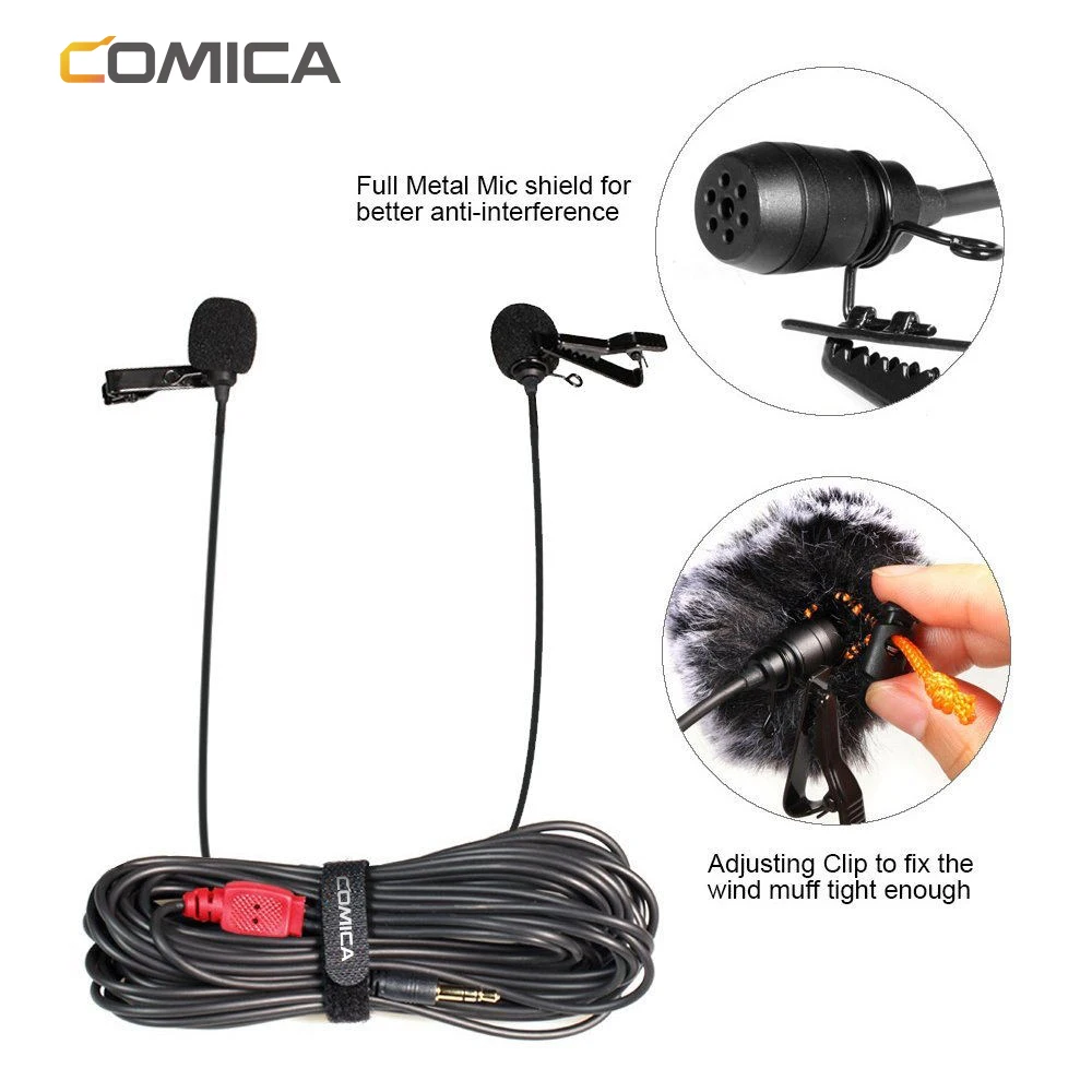 Петличный конденсаторный микрофон CoMica CVM-D02 2 5/4 5/6 0 м для Sony Canon Nikon DSLR камеры