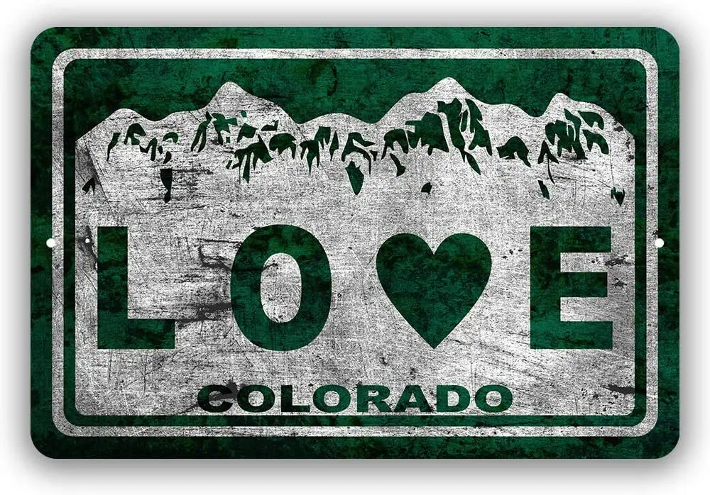 Native Colorado Mountain License Plate Man Cave Metal Decor Tin Sign Novelty 