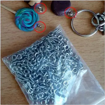 

300Pcs Mini Screw Eye Pins for Jewelry Making Pearl Beads Eyepins Hooks Eyelets Screw Clasps Hooks for Pendant Jewelry Findings