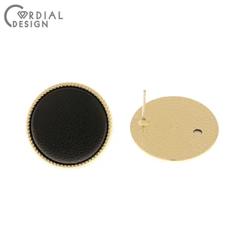 

Cordial Design 50Pcs 22*22MM Jewelry Accessories/Earrings Stud/Round Shape/Hand Made/Leather Effect/DIY Making/Earring Findings
