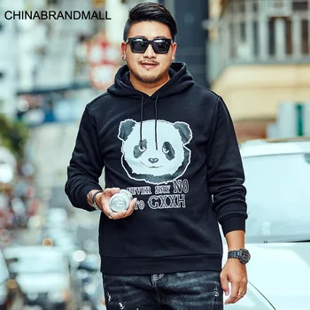 

super Brand Big size Men's Wear super Fat Man Plus Fat Plus Printing Loose Leisure with Hat Sweater