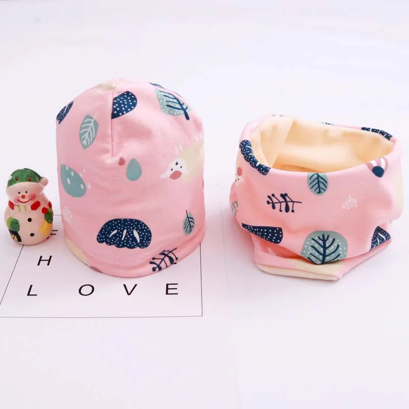 sheep pink Комплект из 2 предметов, милая шапка, шарф, комплект для детей, Утепленные зимние плюшевые шапки, шапочки для девочек и мальчиков, хлопковая горловина, шарф, воротник, мультяшная шапка, Muts - Цвет: sheep pink
