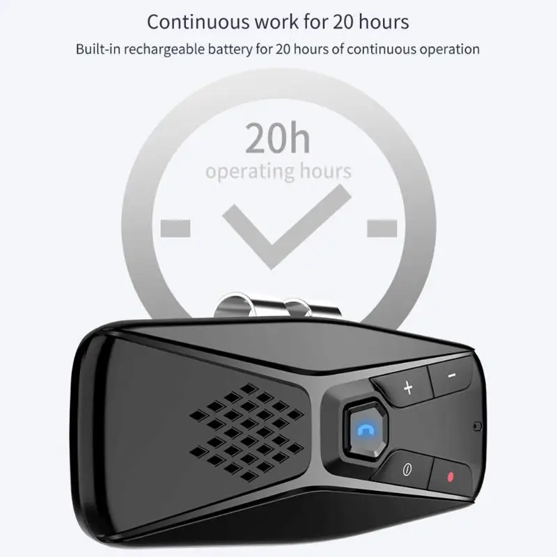 Прочный Bluetooth автомобильный комплект Классический Тонкий динамик телефон BT 5,0+ EDR Hans-free автомобильный комплект солнцезащитный козырек клип динамик MP3-плеер