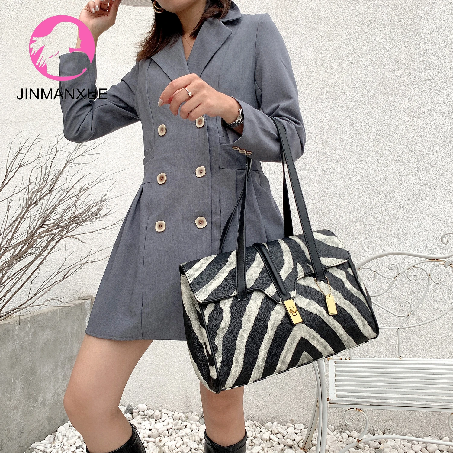 

Design Casual ClutchFemale Totes Zebra Pattern Ladies Large-capacity Handbags New Fashion Shoulder Underarm Bag Messenger Bag