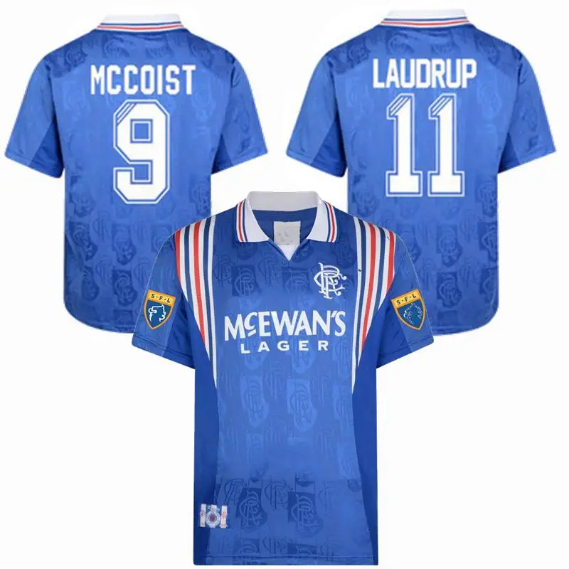 

Retro classic 1996 1997 Rangers soccer jersey VICENTE MCCOIST LAUDRUP GASCOIGNE 96/97 football Sports shirt S-2XL