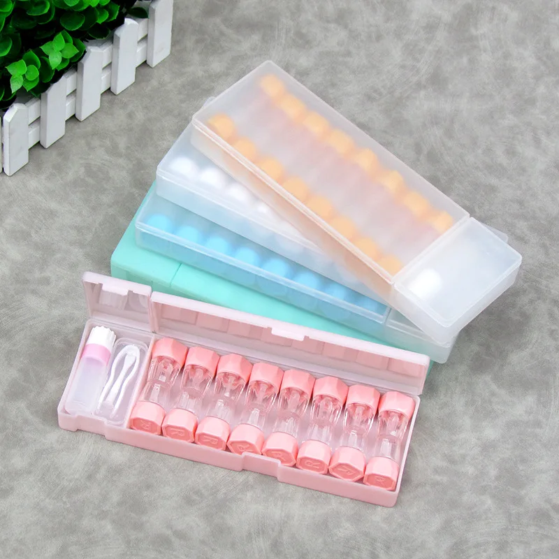 8pairs Contact Lens Box Holder Travel Portable Small Cute Clear Eyewear
