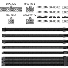 Aliexpress - 6PCS Custom Mod Sleeved Cable, Braided 18AWG ATX EPS PCI-E Cable Extension Kit with Combs for CPU GPU Power Supply Unit, 30CM