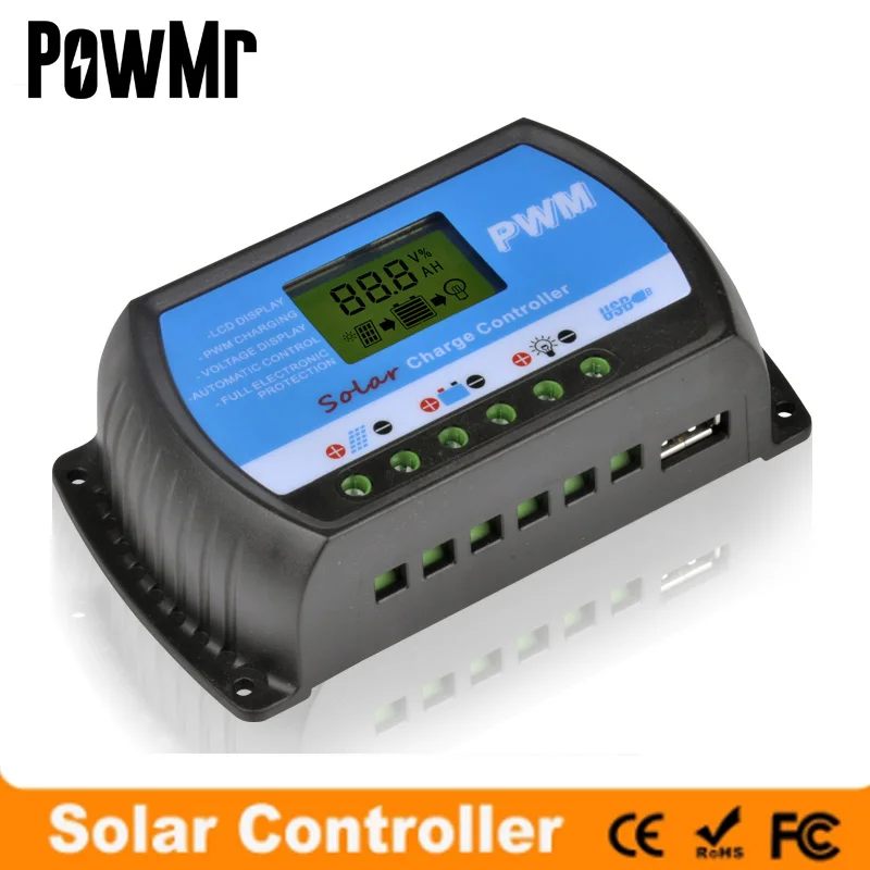 PWM 20A контроллер солнечного заряда USB LCD полностью 4-ступенчатое управление ШИМ