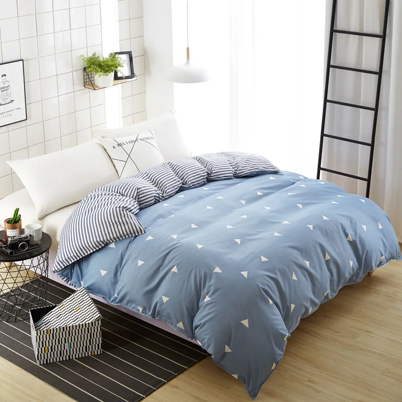 

1 Pc Dark Blue Floral Polyester Duvet Cover with Zipper Cotton Quilt or Comforter or Blanket Case Pastoral Printing