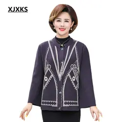 XJXKS женская зимняя одежда куртка 2019 осенний свитер большого размера d Новый кашемировый вязаный кардиган женский свитер пальто