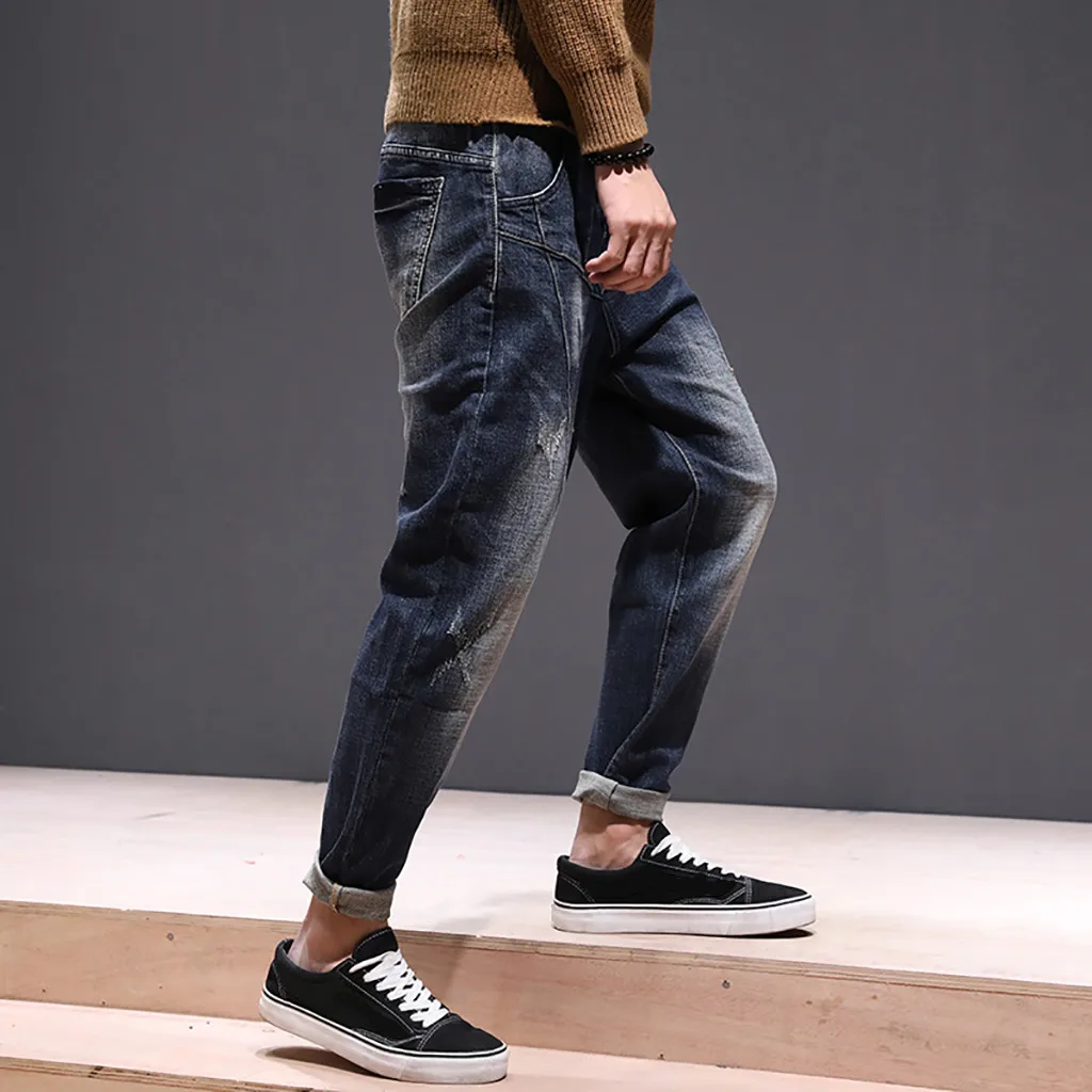 Womail Japan Style Harem Pants Men Full Length Plus Size Pants Men Loose Casual Drawstring Stretch Outdoor Pants For Mens