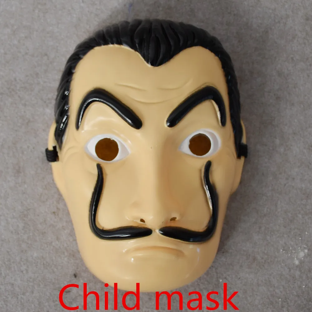 Косплей, Salvador Dali kostumum, La Casa De Papel, yultezi, Parti, Karnaval, Beyler, kostumuleri, yetisqukin, chocuk - Цвет: Child mask 1