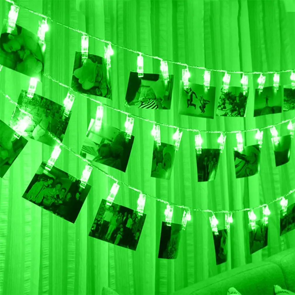 1M 10 LED Photo Clip Light String Led Creative Photo Wall Decoration Lights Christmas Lights Usb Battery Light String Wholesale