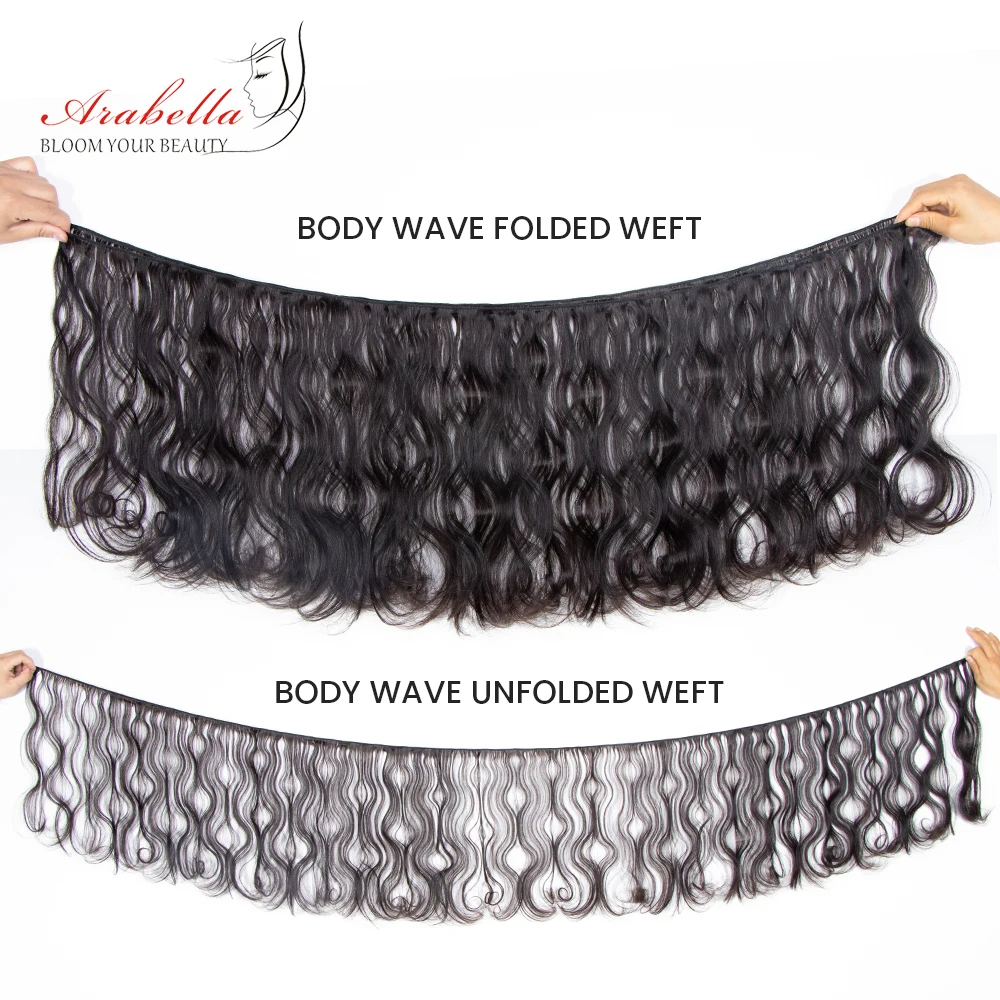 Double Drawn Hair Extension Brazilian Body Wave Hair Bundles 100% Human Hair Arabella Thick Ends Na