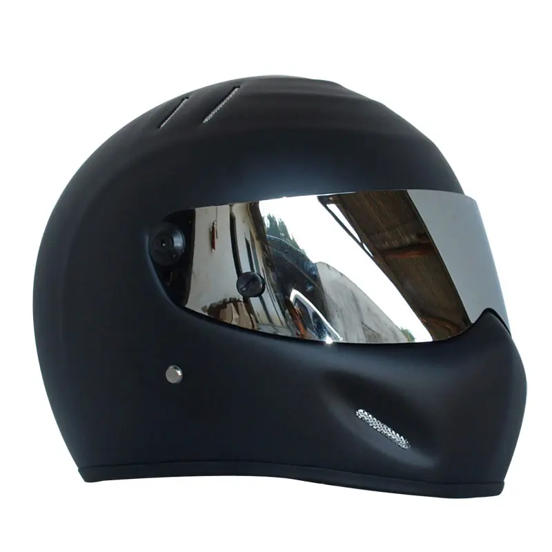 Matte-Silver lens CRG ATV-5, ретро мотоциклетный шлем для езды на мотоцикле, для Симпсона, персональный гоночный Мото шлем с полным лицом, уличный шлем для взрослых, S-XXL в горошек - Цвет: Matte-Silver lens