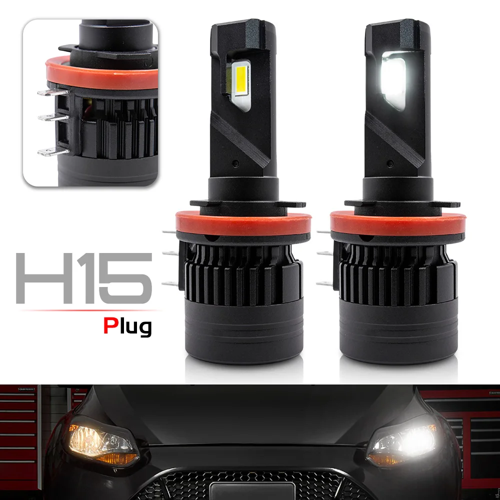 2xH15WhiteLEDHeadlightBulbPGJ23t164176DRLHeadlampDaytime