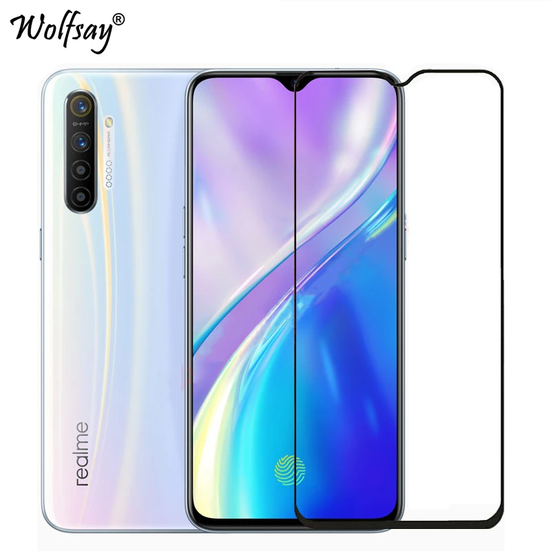 Полное покрытие из закаленного стекла для Oppo Realme X2 защита экрана весь клей