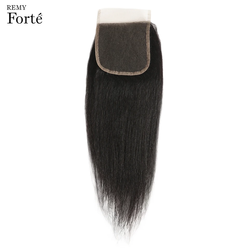 Remy Forte Yaki Straight Bundles With Closure 30 Inch Human Hair 3/4 Bundles With Closure Remy Brazilian Hair Weave Bundles