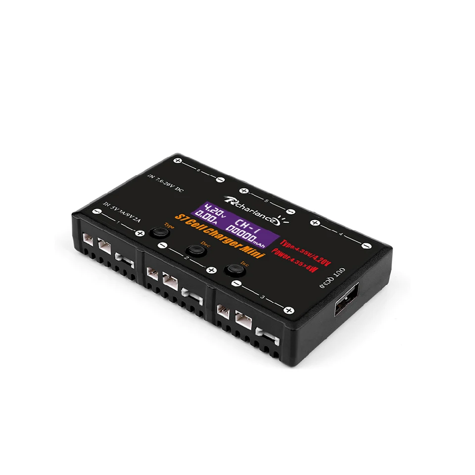 6 канальное зарядное устройство 1S LiPo 4 35 Вт Type C QC 3 0 XT60 2 4S DC вход W/MCX Mcpx MOLEX порт для FPV