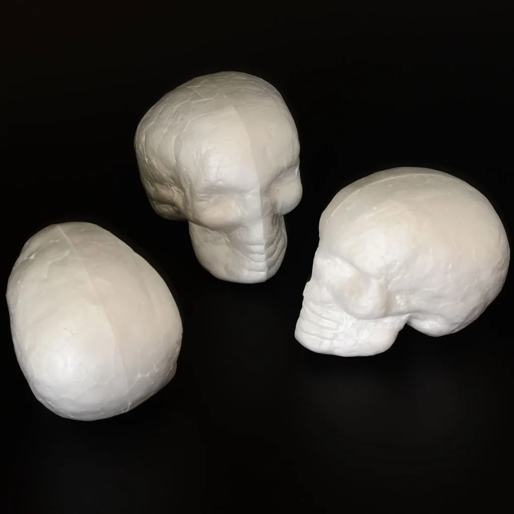 10 Polystyrene Foam Halloween Skull White Styrofoam Ball Party Craft