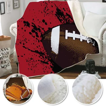 

New 200X150/150X130CM 3D Rugby Printed Throw Blanket Sofa Bedding Blankets For Kids and Adults Blanket Cartoon Bedding