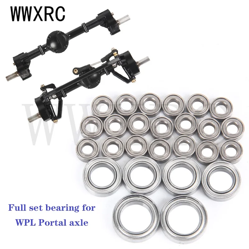 26Pcs WPL Front And Rear Portal Axle High Speed Bearing for 1/16 C14 C24 C24-1 C34 C44 B14 B24 RC Car Crawler Truck | Игрушки и хобби