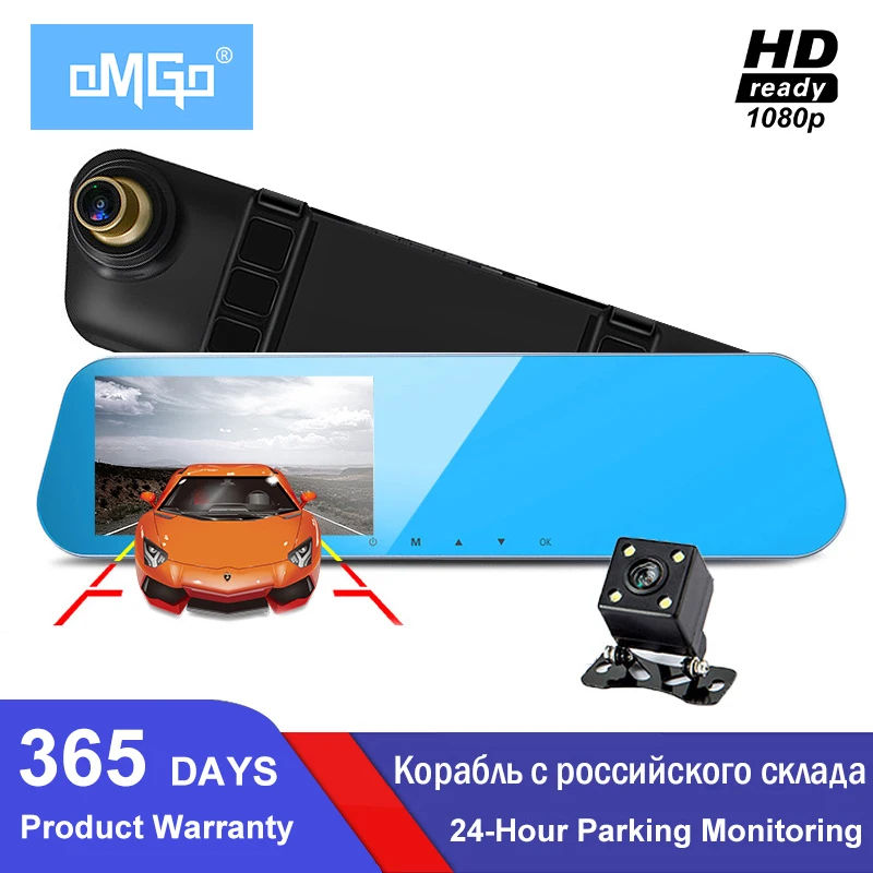 AFull hd1080p dual lens car camera auto dvrs cars dvr rearview mirror recorder video registrator night dash cam camcorder | Автомобили и