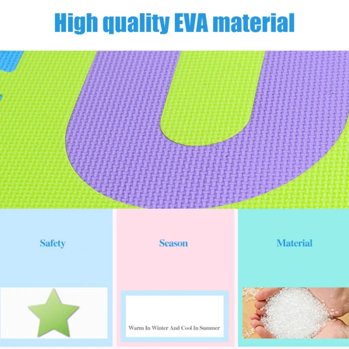 36 PCS Foam Mat Floor Tiles EVA Foam Padding Cartoon Animal Pattern Puzzle Mats M09