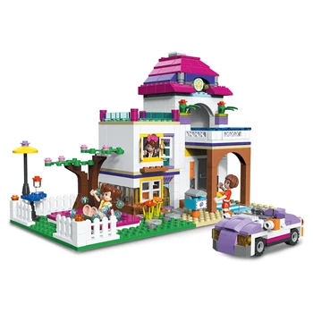

461Pcs Girls' Series Dreamy Pool Villa Assembly Model DIY Building Kit Construction Toy Gift