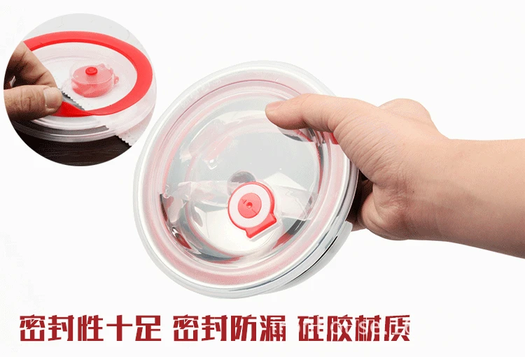 Sealed Freshness Bowl Lid Leak-Proof Stainless Steel Ceramic Bowl Cover Microwave Oven Only Heating Cover Pp with Note Silica Ge