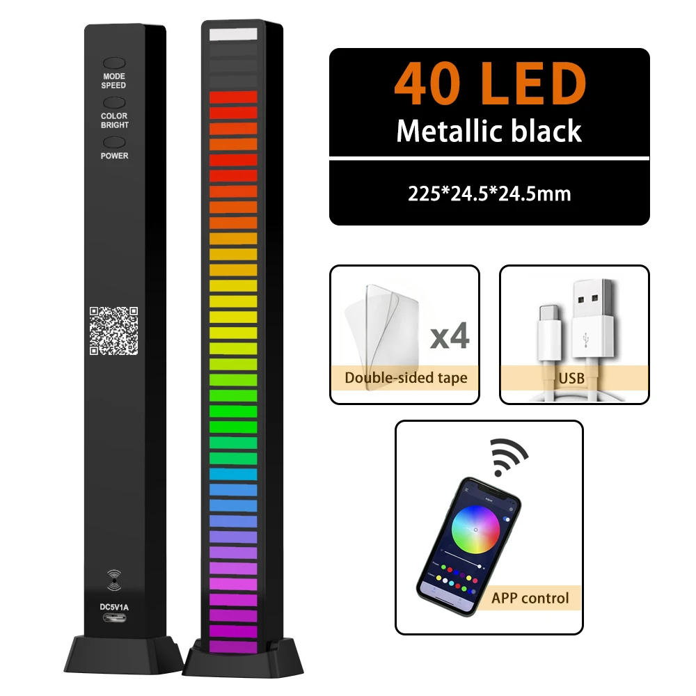 LED Music Sound Control Pickup RGB Strip Light Rhythm Backlight Colorful Nightlight For Atmosphere Lamp Audio Bar Car Game Decor night light for bedroom Night Lights