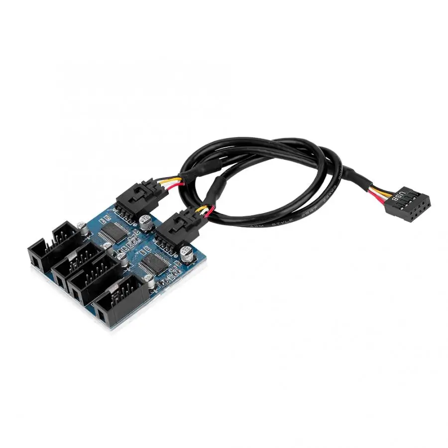 Материнская плата 9 Pin USB коннектор Мужской 1 до 4 Женский удлинитель разветвитель