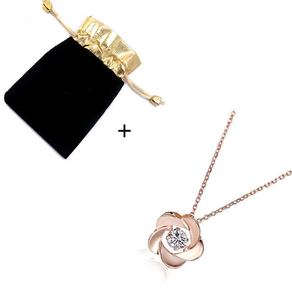 Rainso Новая мода 925L серебро звено цепи цветок циркон подвеска, женские ожерелья ювелирные изделия для женщин