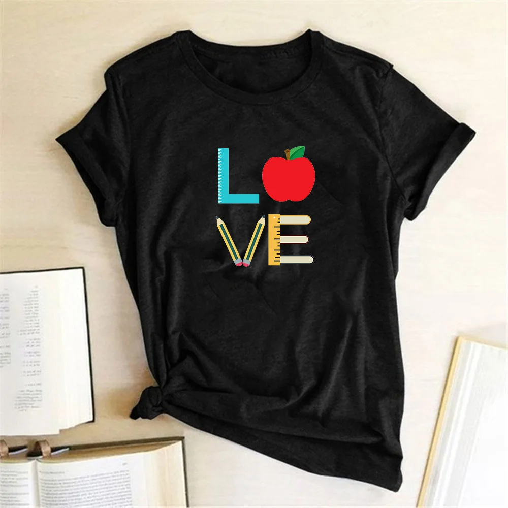 Женская футболка с принтом LOVE коротким рукавом для влюбленных женские летние