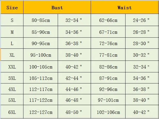 1341 size chart P