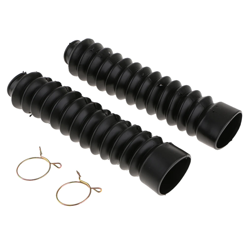 Motorcycle Rubber Front Fork Gaiters Dust Cover Boots 205x42x30mm Black Motorcycle Rubber Front Fork Gaiters Dust Cover Boots 205x42x30mm Black