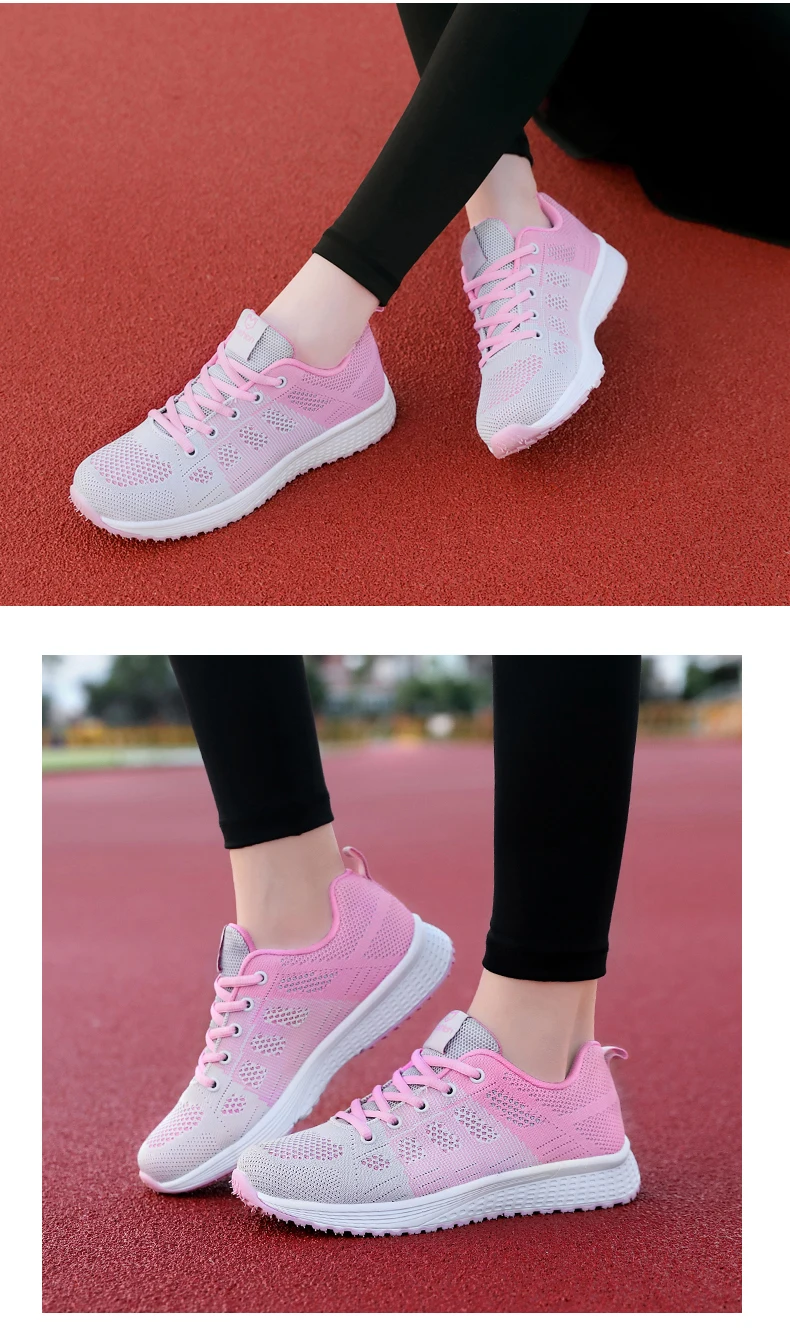 2021 Sneakers Woman Shoes Flats Casual Ladies Shoes Women Lace-Up Mesh Light Breathable Female zapatillas mujer chaussure femme