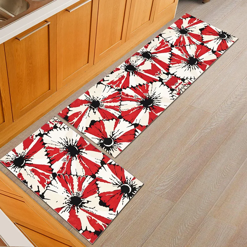 

YIANSHU 3D Printed Kitchen Mats Soft Absorbent Non-slip Carpet Can Be Machine Washed Use For Corridors Bedroom Bathroom Kitchen
