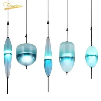 

Nordic Creative Glass Pendant Lamp Lighting Modern LED Pendant Lights Blue Art Deco Lamps Bedroom Living Room Loft Hanging Lamp