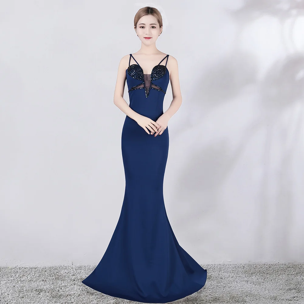Соблазнительное сексуальное вечернее платье летнее с низким вырезом на спине без бретелек банкетное платье рыбий хвост длинное сексуальное облегающее платье для ночного клуба