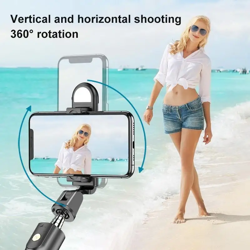 Монопод для селфи K10S с поворотом на 360 ° штатив заполняющим светом Bluetooth